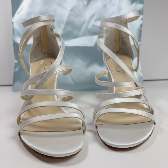 Jessica Simpson JS-Stassey-B White Matte Satin Bridal Heels 9.5 M - Picture 2 of 16